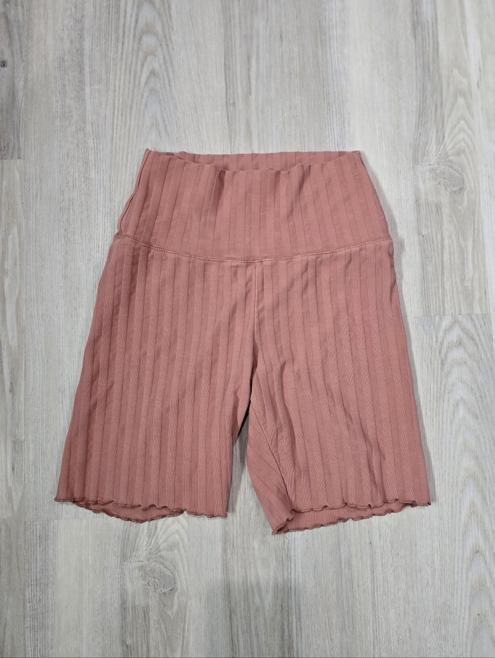 Offline by Aerie Hi-Rise Ribbed 7" Biker Shorts Orange Size M NWOT